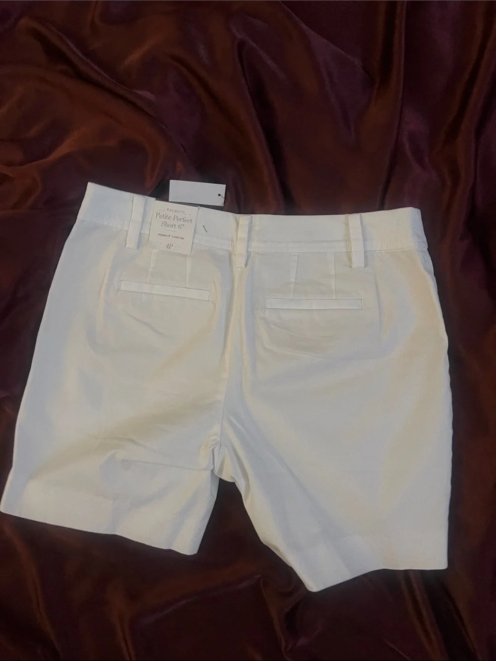 Women’s White Stretch Chino Shorts